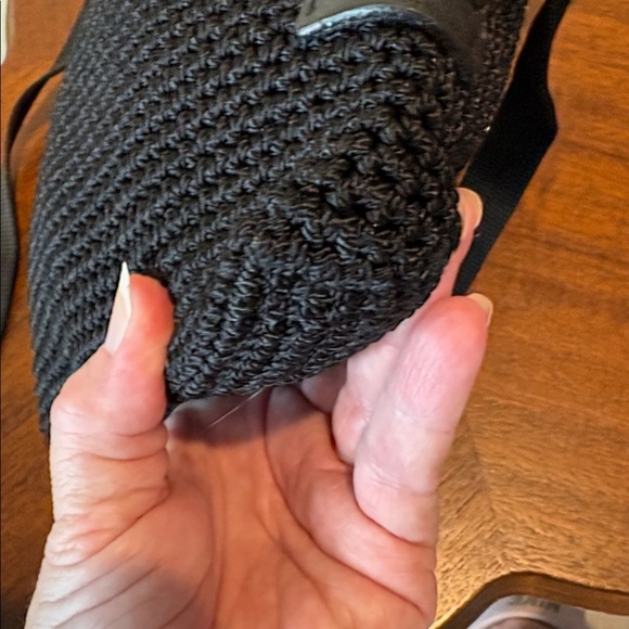 The SAK  crocheted Shoulder bag black  brushed silvertone hardware NWOT - Picture 13 of 13